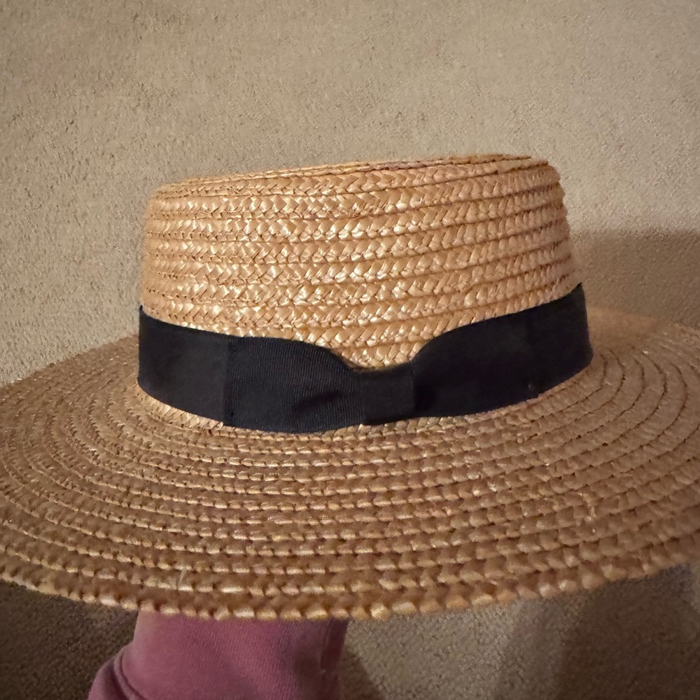 Lack Of Color Straw Boater Sun Hat - Picture 3 of 4